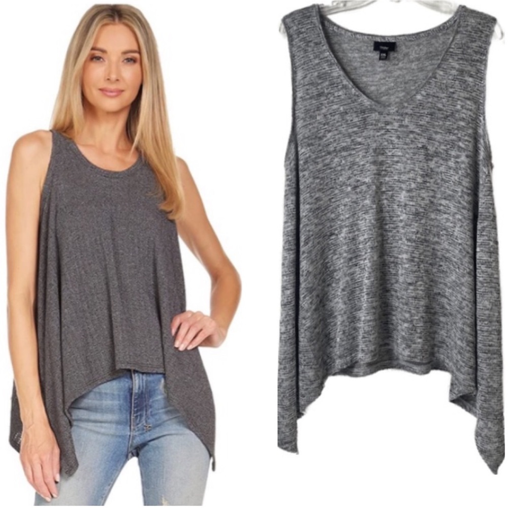 Swing Hem Flowy Tunic Top Soft Heather Gray Womens Size XXL Mossimo Brand